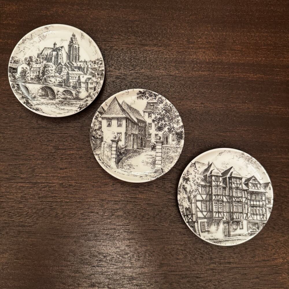 Vintage Wetzlar Germany Collectible Mini Plates Set of 3 German Souvenir Marked